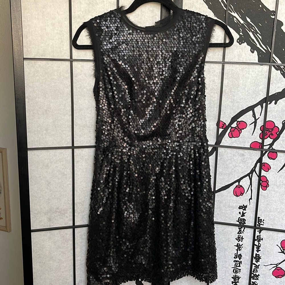 Nanette Lepore Black Sequin Dress size 2